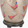 Pheasant Medium Glass Table Lamp Base with Milos 30cm Natural Linen Tapered Lampshade