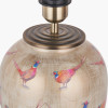 Pheasant Medium Glass Table Lamp Base with Bacall 35cm Almond Silk Knife Pleat Empire Lampshade