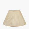 Pheasant Medium Glass Table Lamp Base with Bacall 35cm Almond Silk Knife Pleat Empire Lampshade