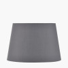 Butterflies Small Glass Table Lamp Base with Adelaide 30cm Steel Grey Tapered Cotton Mix Lampshade