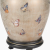 Butterflies Small Glass Table Lamp Base with Bacall 30cm Almond Silk Knife Pleat Empire Lampshade