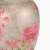 Dahlia Alstroemeria Medium Glass Lamp Base with Milos 35cm Natural Linen Tapered Lampshade