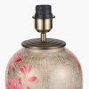 Dahlia Alstroemeria Medium Glass Lamp Base with Milos 35cm Natural Linen Tapered Lampshade