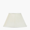Dahlia Alstroemeria Medium Glass Lamp Base with Bacall 40cm Almond Silk Knife Pleat Empire Lampshade