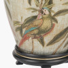 Parrot Small Glass Table Lamp Base with Milos 30cm Natural Linen Tapered Lampshade
