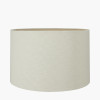 Parrot Small Glass Table Lamp Base with Lino 25cm Cream Self Lined Linen Cylinder Lampshade