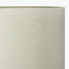 Parrot Small Glass Table Lamp Base with Lino 25cm Cream Self Lined Linen Cylinder Lampshade