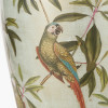 Parrot Tall Glass Table Lamp Base with Lino 40cm Cream Self Lined Linen Cylinder Lampshade