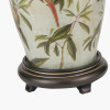 Parrot Tall Glass Table Lamp Base with Lino 40cm Cream Self Lined Linen Cylinder Lampshade