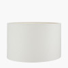 Parrot Tall Glass Table Lamp Base with Lino 40cm White Self Lined Linen Cylinder Lampshade