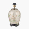 Daikon Flower Medium Glass Table Lamp Base with Quinn 35cm Slubby Hopsack Cylinder Shade