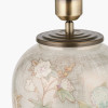 Daikon Flower Medium Glass Table Lamp Base with Bacall 40cm Almond Silk Knife Pleat Empire Lampshade