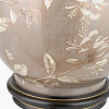 Honeysuckle Large Glass Table Lamp Base with Winston 40cm White Handloom Tapered Lampshade