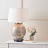 Honeysuckle Large Glass Table Lamp Base with Winston 40cm White Handloom Tapered Lampshade