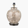 Honeysuckle Large Glass Table Lamp Base with Bacall 45cm Almond Silk Knife Pleat Empire Lampshade