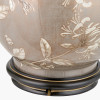 Honeysuckle Large Glass Table Lamp Base with Bacall 45cm Almond Silk Knife Pleat Empire Lampshade
