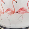 Flamingo Medium Glass Table Lamp Base with Lino 35cm White Self Lined Linen Cylinder Lampshade
