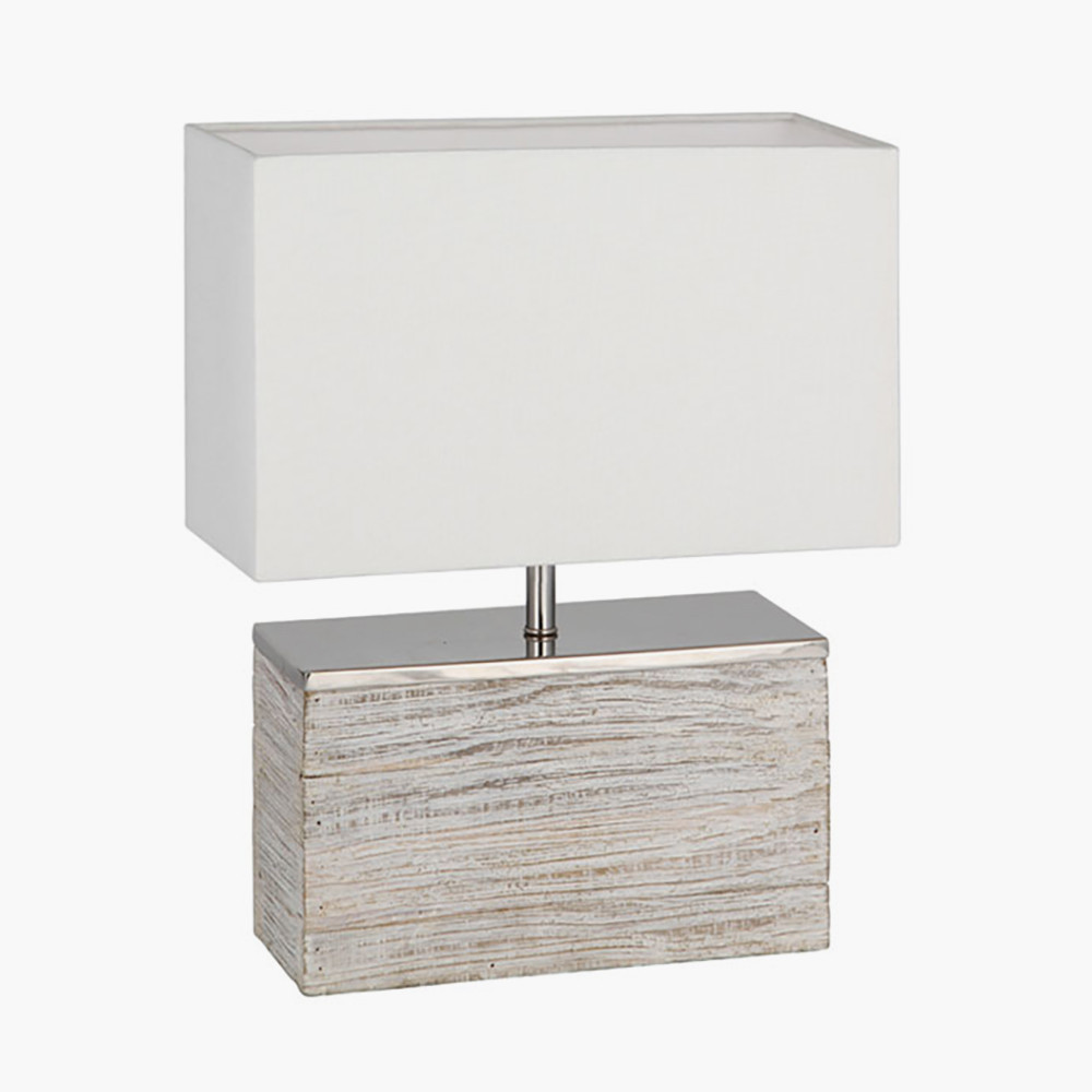 Hampton White Wash Wood Table Lamp, White Washed Wood Table Lamps