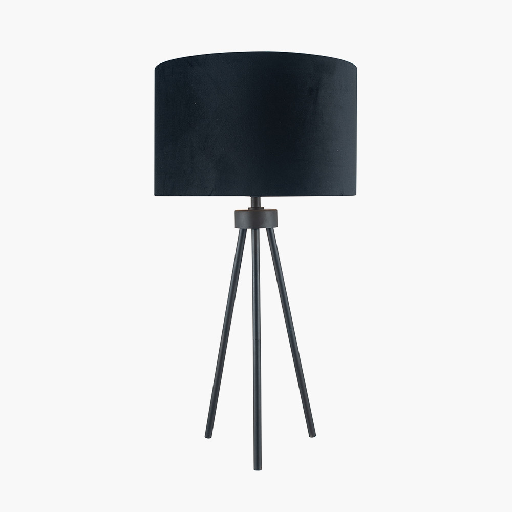 Pacific Lifestyle Limited Houston Matt Black Metal Tripod Table Lamp
