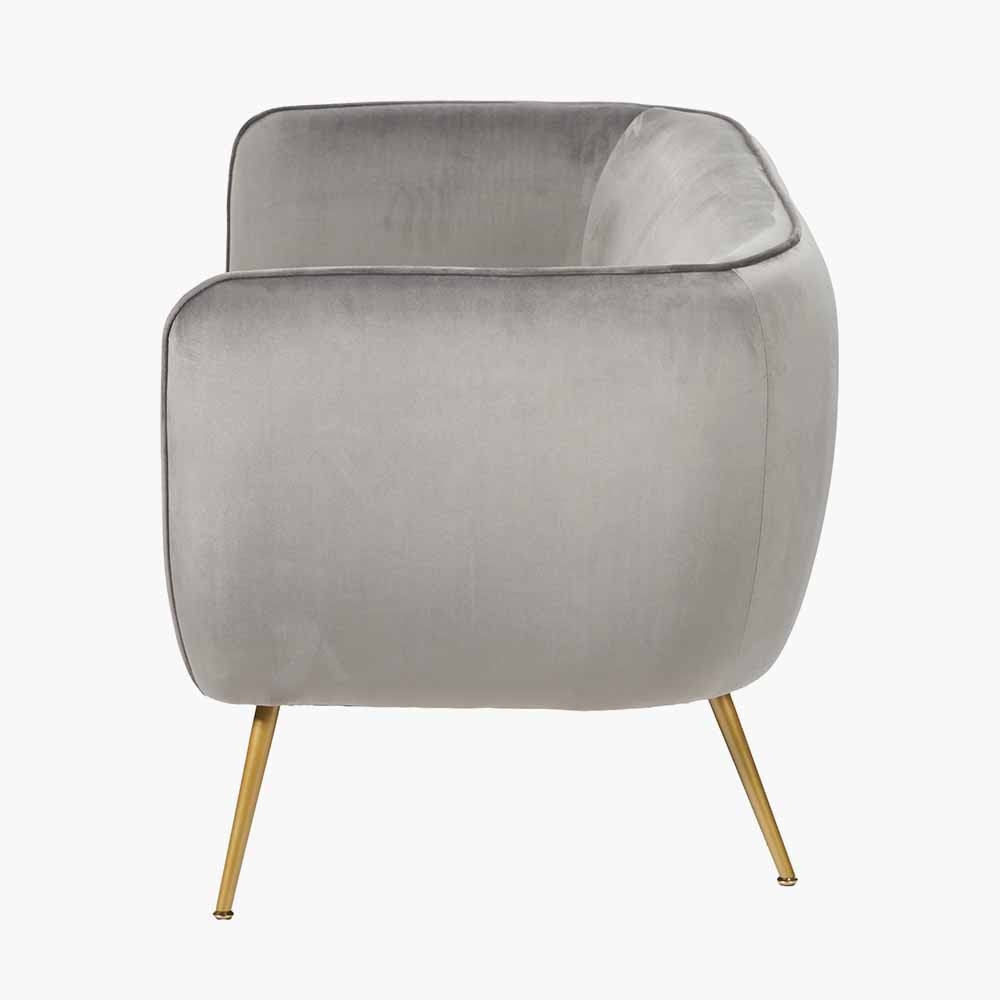 Pacific Lifestyle Limited Lucca Dove Grey Velvet and Metal Sofa