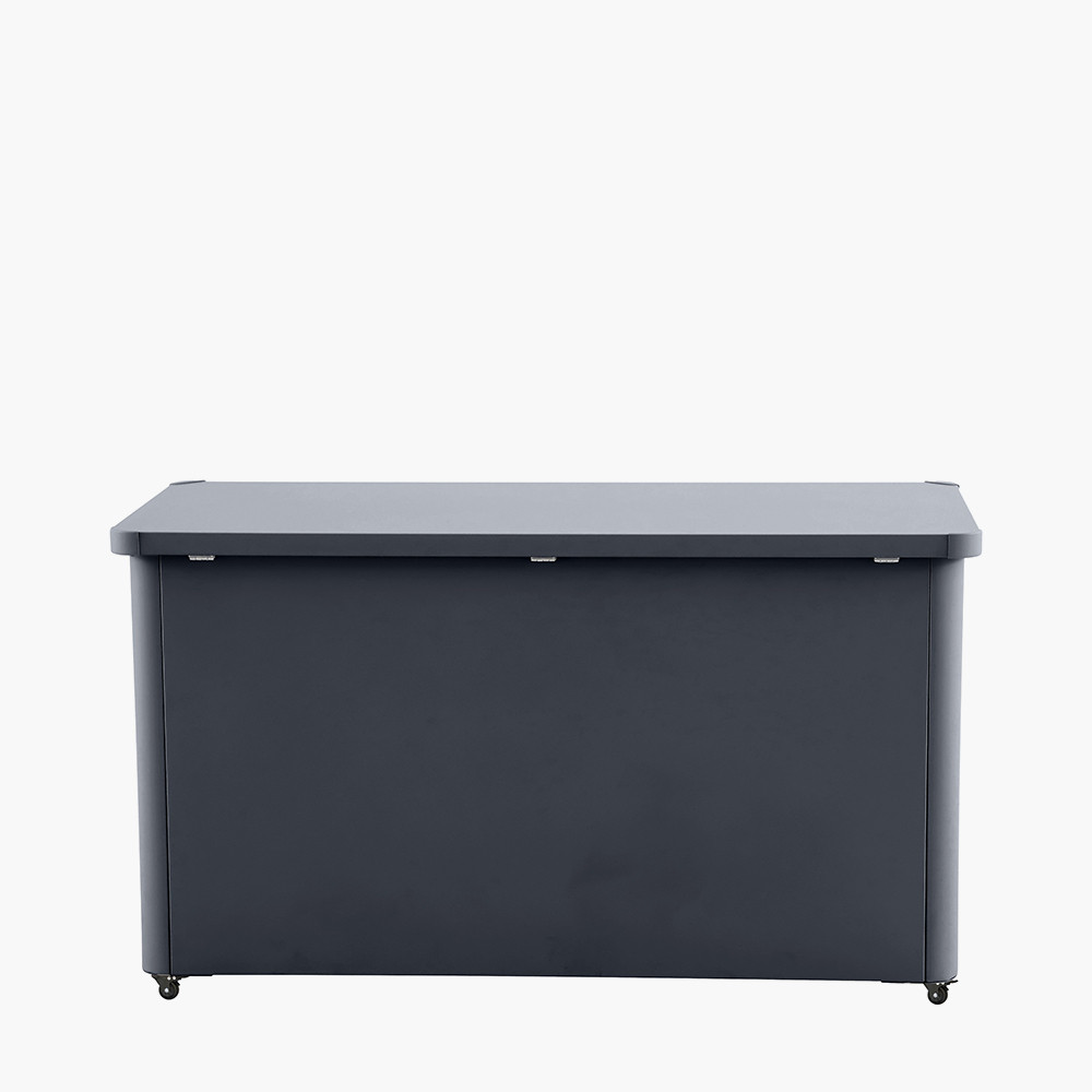 Galvanised Steel Outdoor Cushion Storage Box 533L Anthracite Lockable Wheeled - Picture 4 of 4