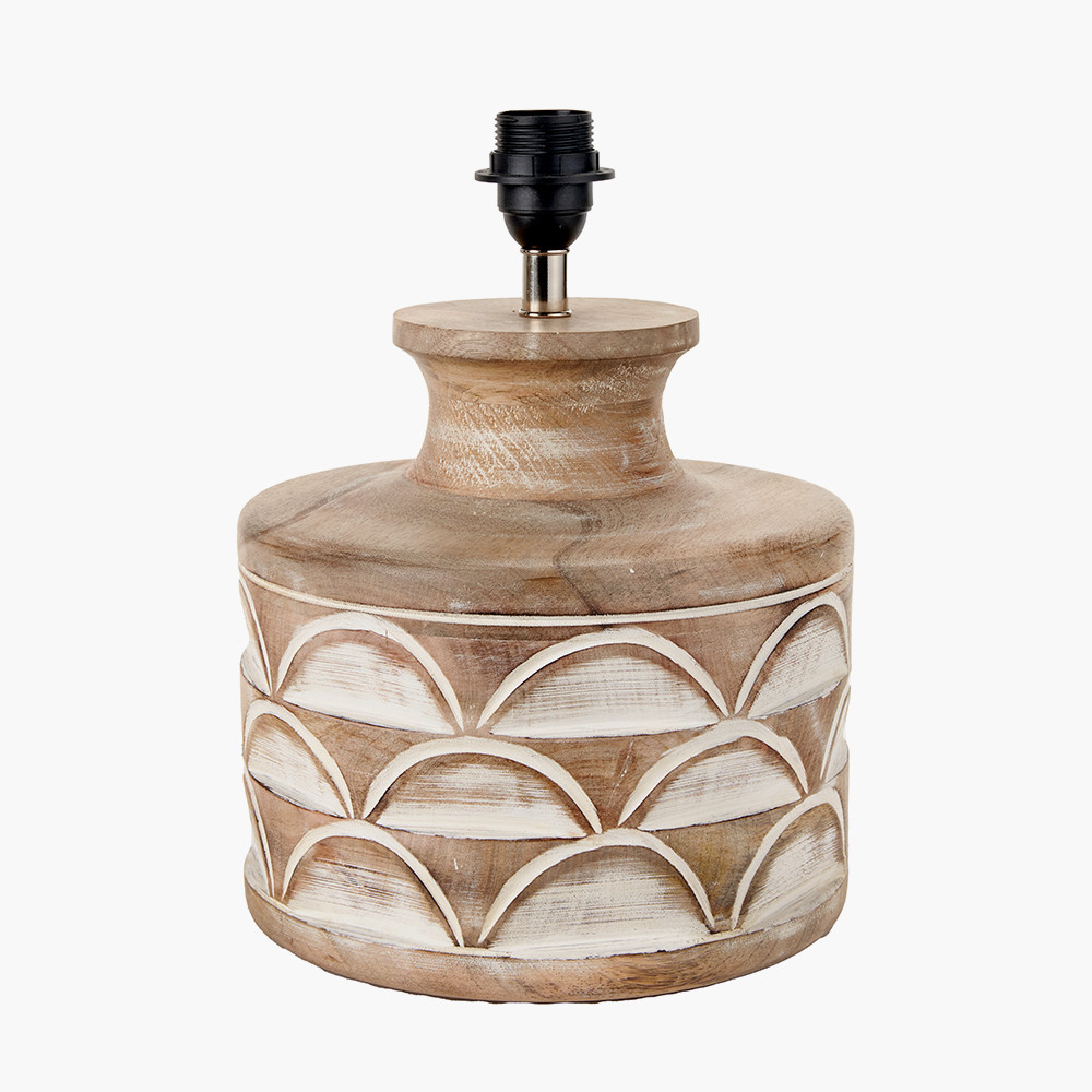 Pacific Lifestyle Limited - Kingsbury White Wash Large Carved Wood ...