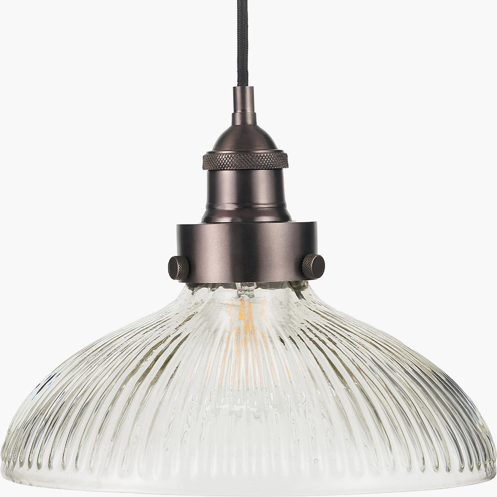 Bronzed Ribbed Glass Pacific Lifestyle Limited - Bowery Large Ribbed Glass with Antique ...