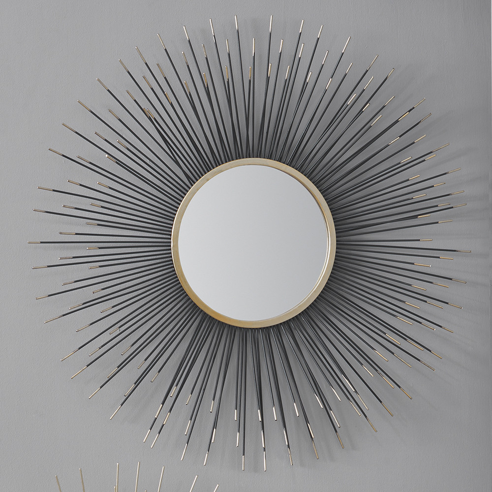 Pacific Lifestyle Limited Black and Gold Metal Starburst Round Wall