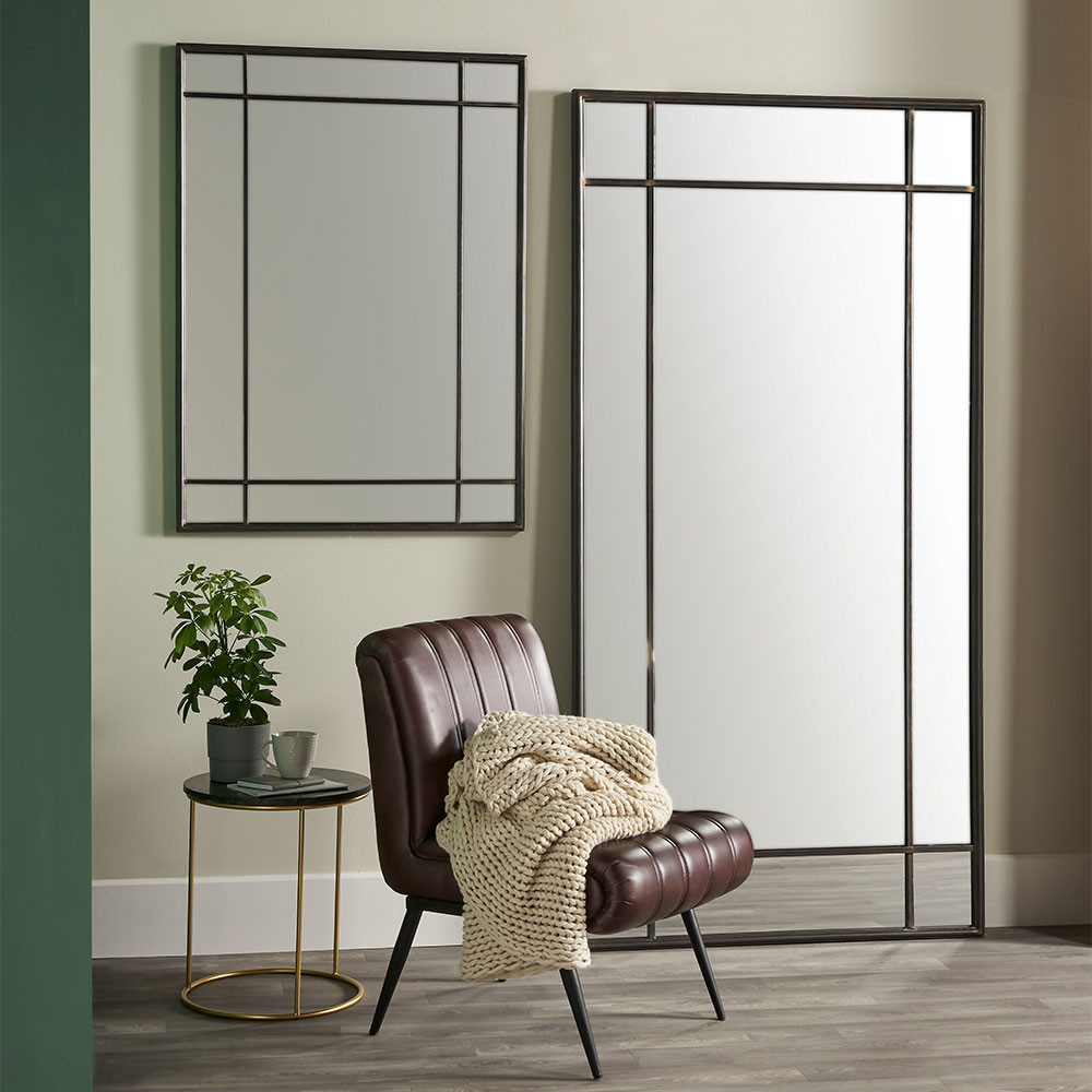 Pacific Lifestyle Limited Antique Bronze Metal Rectangular Floor Mirror