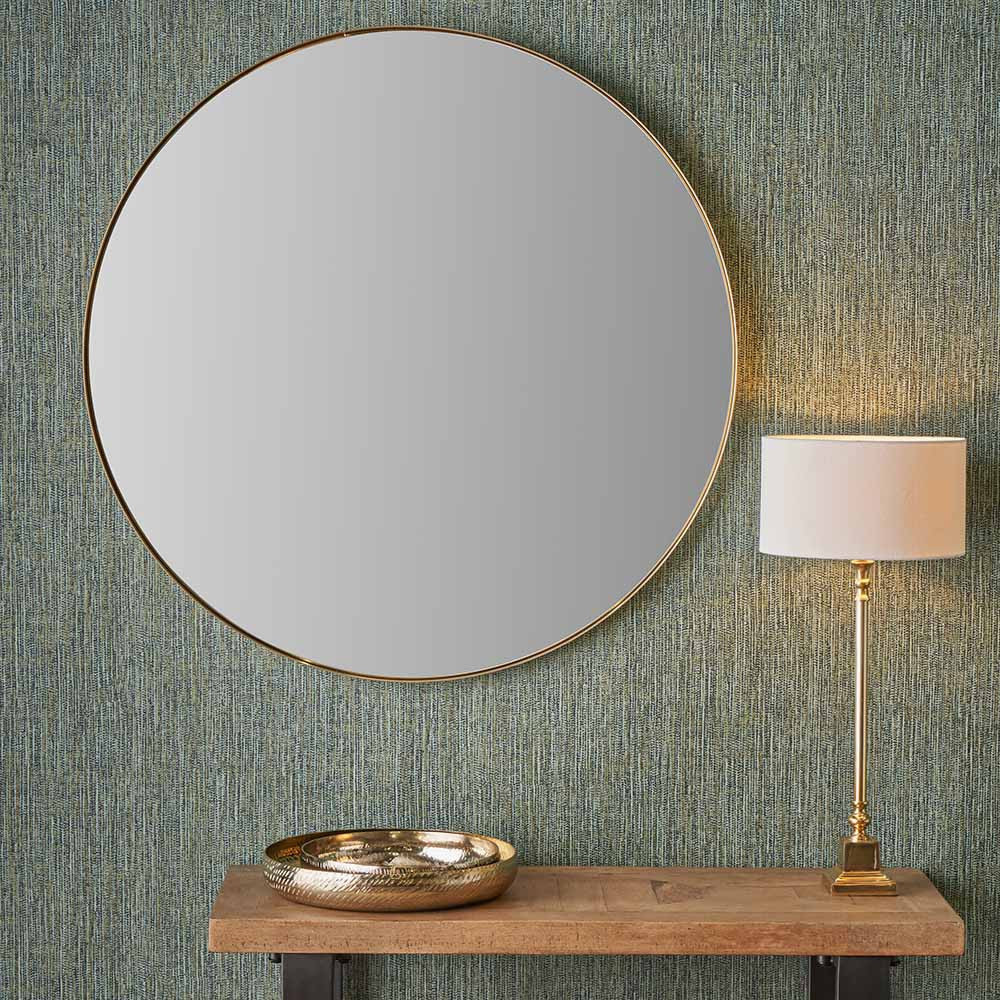 Pacific Lifestyle Limited - Brushed Gold Metal Slim Frame Round Wall ...