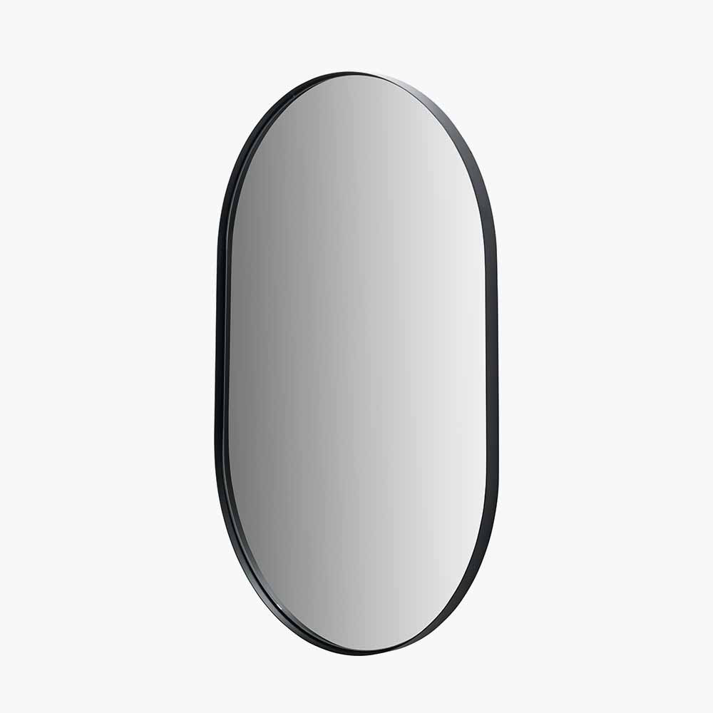 Pacific Lifestyle Limited Black Metal Slim Frame Oval Wall Mirror