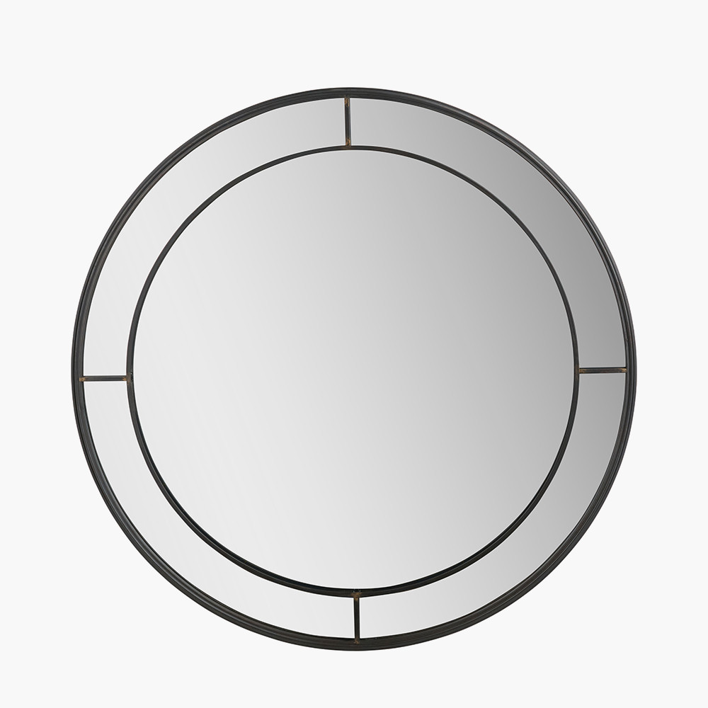 Pacific Lifestyle Limited Antique Bronze Metal Round Wall Mirror