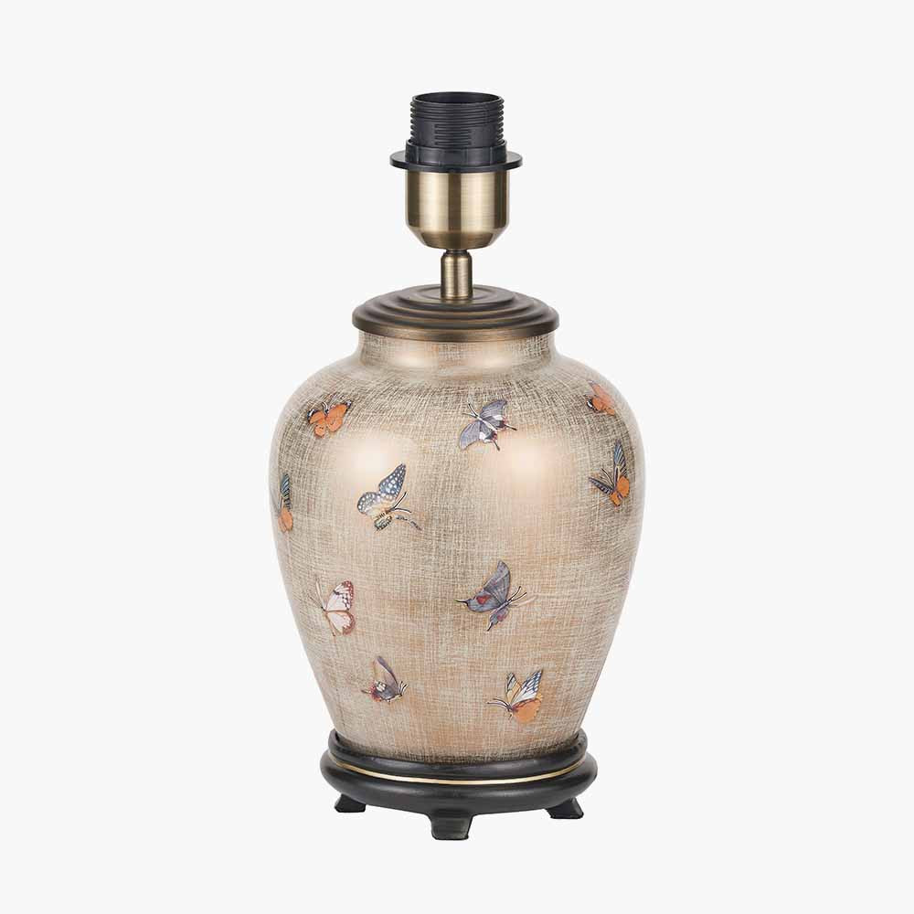 Jenny Worrell Butterflies Small Glass Table Lamp BASE ONLY - Picture 1 of 7