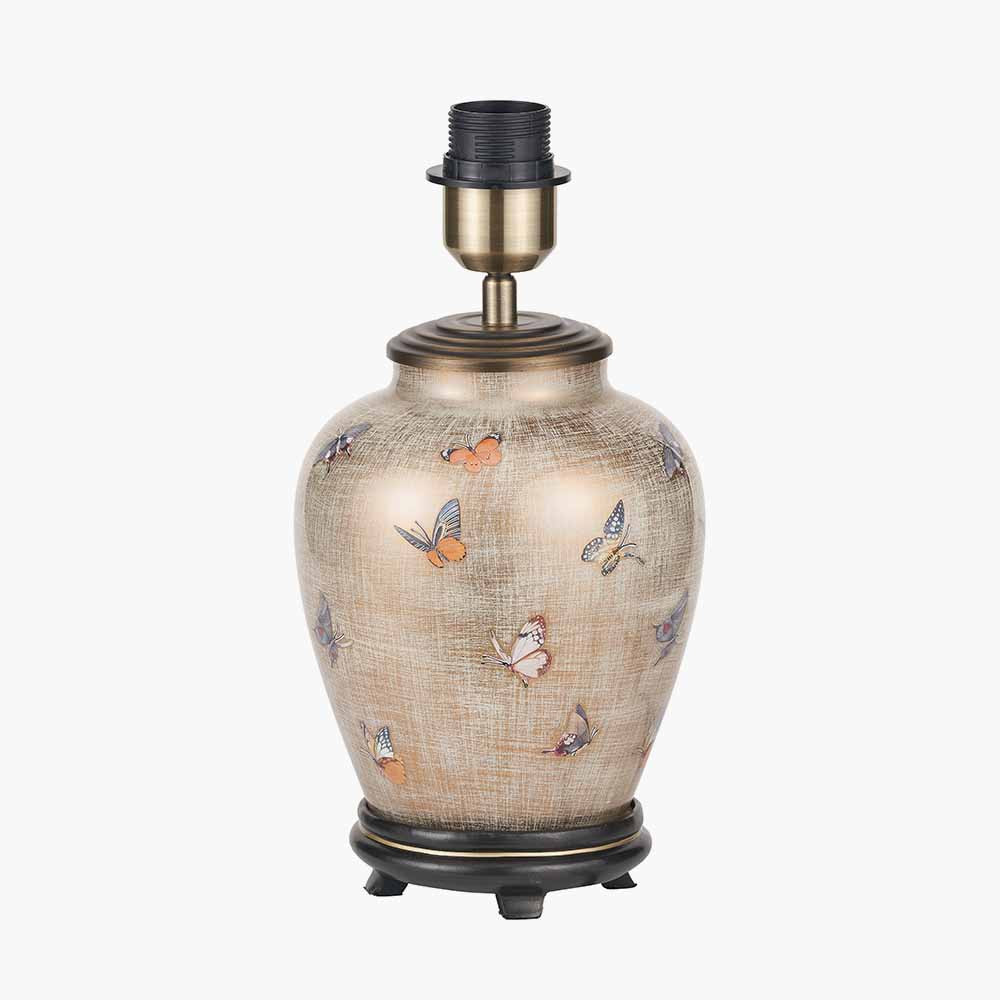 Jenny Worrell Butterflies Small Glass Table Lamp BASE ONLY - Picture 5 of 7
