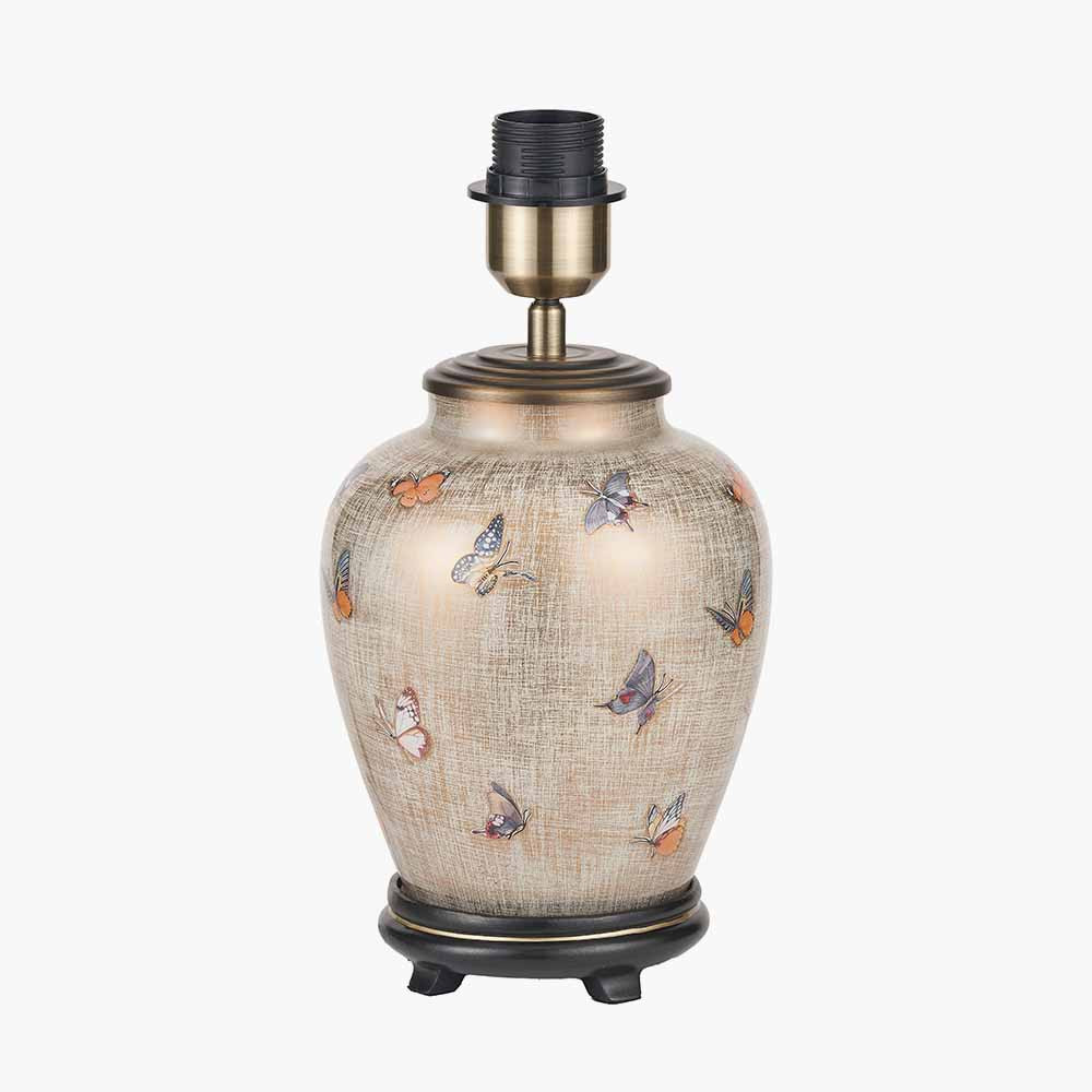 Jenny Worrell Butterflies Small Glass Table Lamp BASE ONLY - Picture 6 of 7